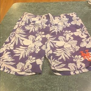 NEW NEW YORK METS SWIM TRUNKS WORN ONCE